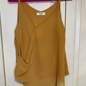 Zenana Outfitters Mustard Draped Blouse‎